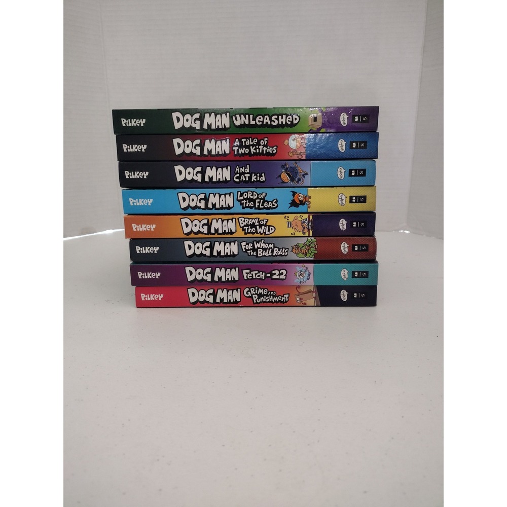 Dog Man Dav Pilkey Graphic Novel Hardcover Book‎ Lot of 8 books 2-9